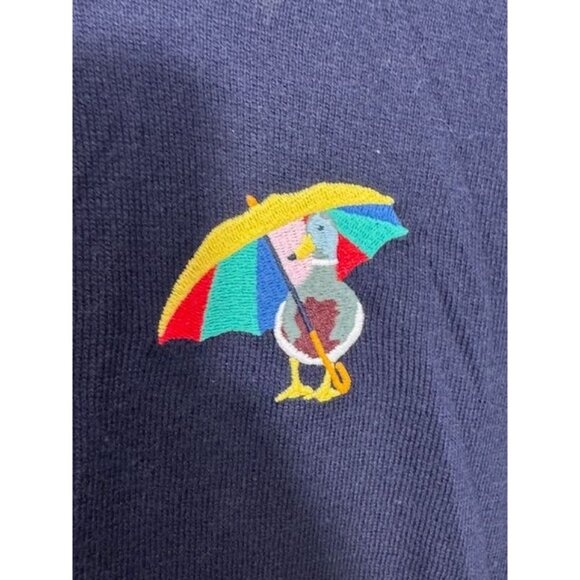 NWT Joules Womens Size 14 Navy Cotton Duck Umbrella Cardigan With Yellow Trim - Picture 2 of 13